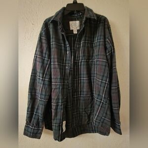 St. John's Bay Men's Dark Plaid Shirt Jacket